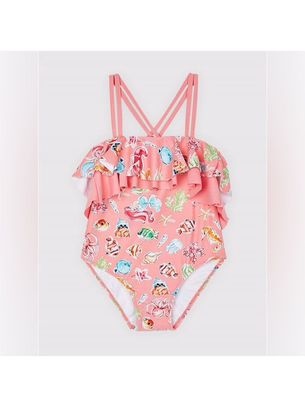 Size 6 Girls Mayoral Coral Sea Adventure Kids Swim One Piece